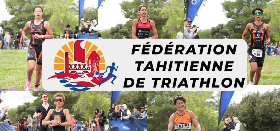 Tahitian Triathlon Federation delegation at 2026 Cal Tri Lake Perris